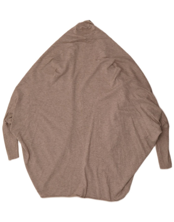 Zara Dame Longline Poncho Cardigan Sweater UK 14 Medium Grey