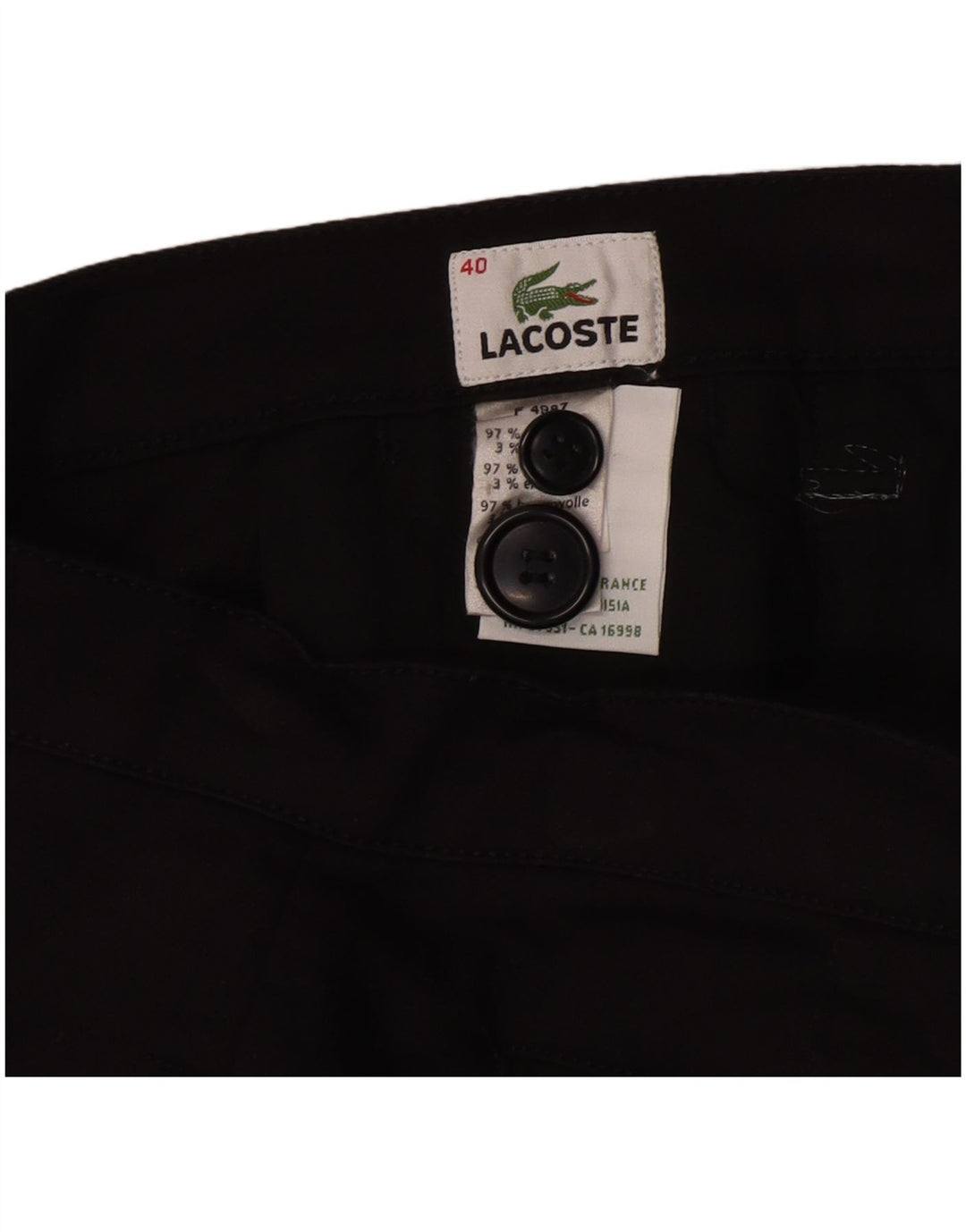 Lacoste Dame Capri Bukser Str. 44 Medium W30 L21 Sort Bomuld