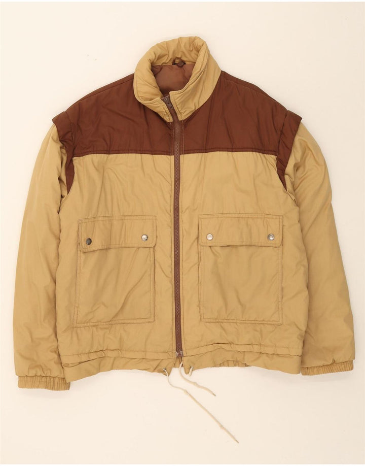 VINTAGE Mens Bomber Jacket UK 42 XL Beige Colourblock Vintage Vintage and Second-Hand Vintage from Messina Hembry 