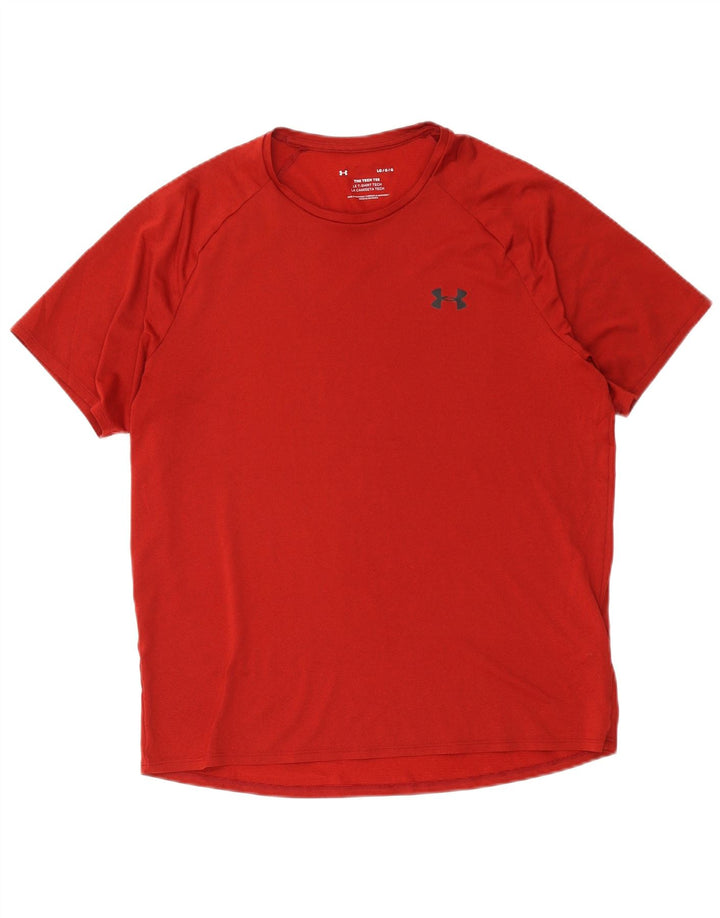 Under Armour Herre T-Shirt Top Stor Rød Polyester
