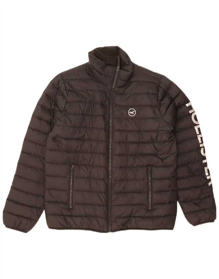Hollister Herre grafisk polstret jakke UK 40 Large Black