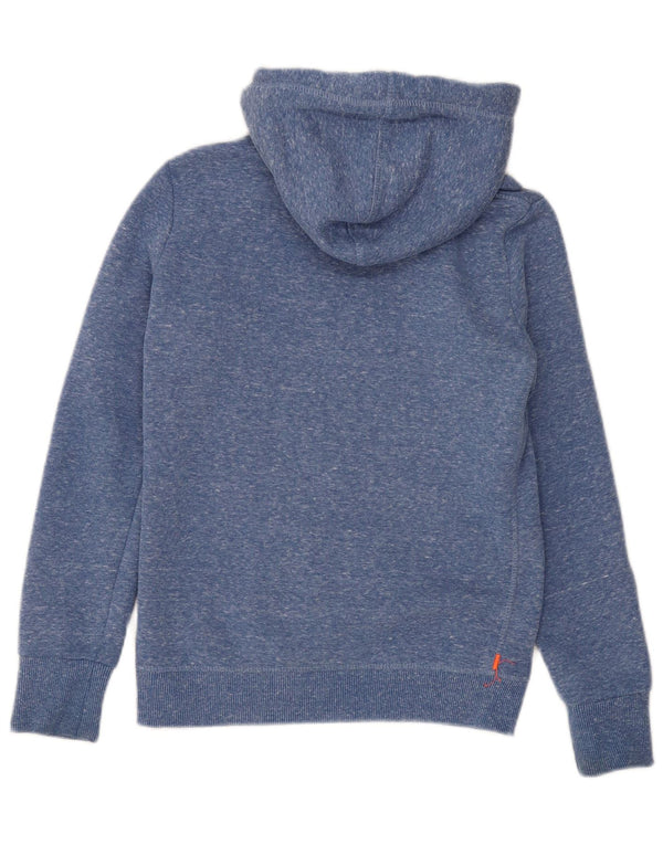 Superdry Womens Graphic Hoodie Jumper UK 8 Small  Blue Flecked Polyester