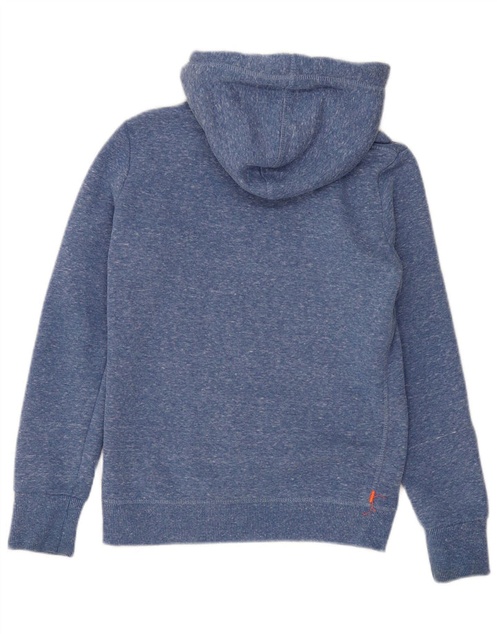 Superdry grafisk hættetrøjetrøje til kvinder UK 8 Small Blue Flecked Polyester