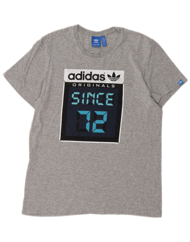 ADIDAS Grafisk T-shirt til mænd mellem grå bomuld