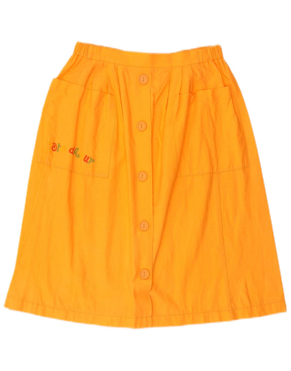 VINTAGE A-Line nederdel til piger 12-13 år W30 Orange Bomuld