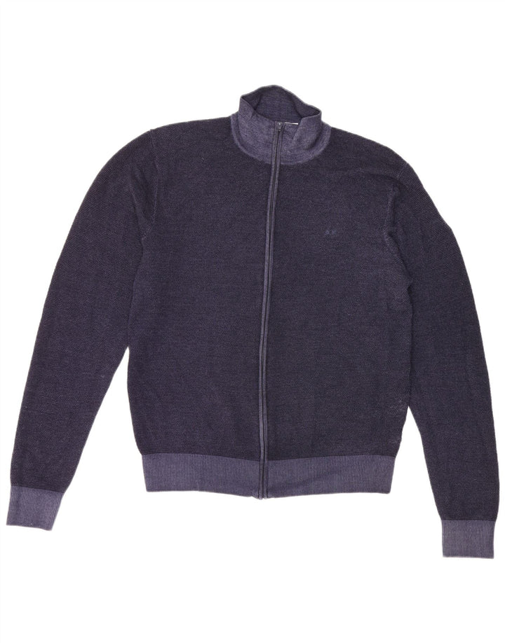 Sun68 Dame Cardigan Sweater UK 20 2XL Marineblå Uld