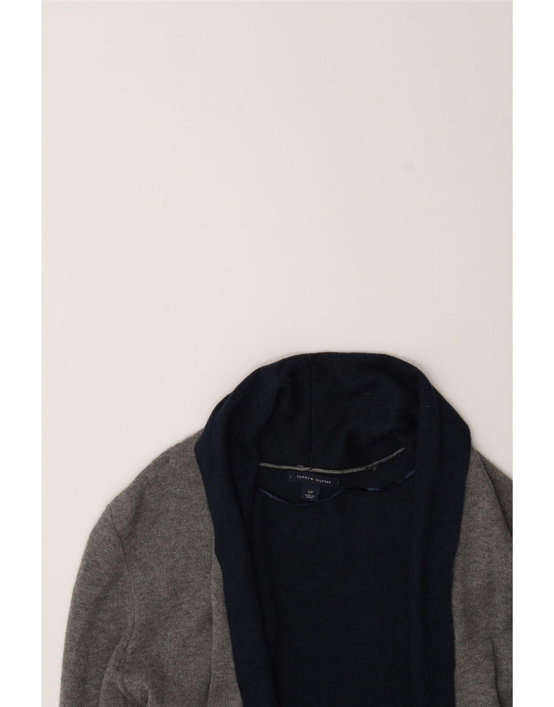 TOMMY HILFIGER Womens Longline Open Cardigan Sweater UK 10 Small Grey Vintage Tommy Hilfiger and Second-Hand Tommy Hilfiger from Messina Hembry 