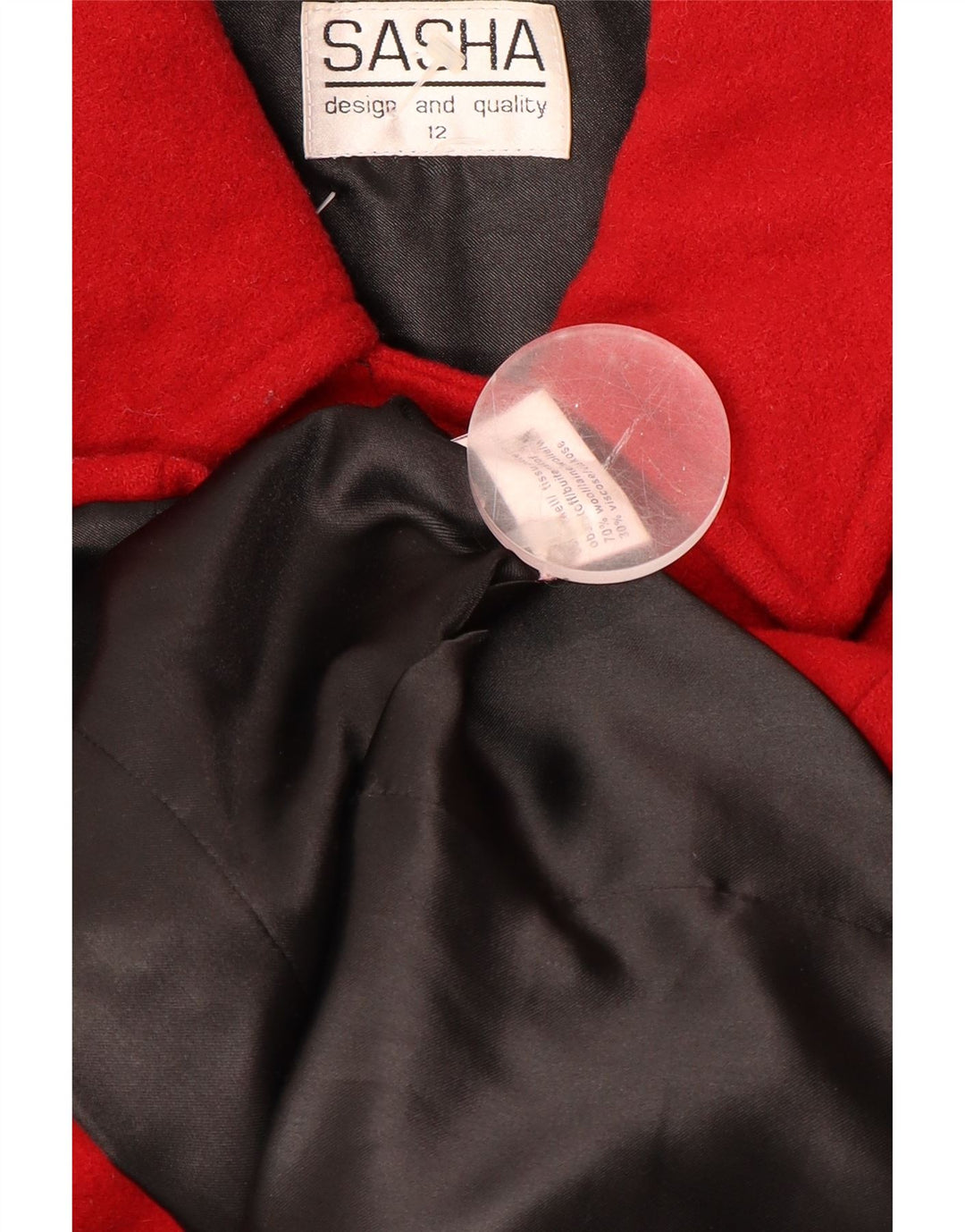 SASHA Dobbeltradet Frakke UK 12 Medium Rød Uld