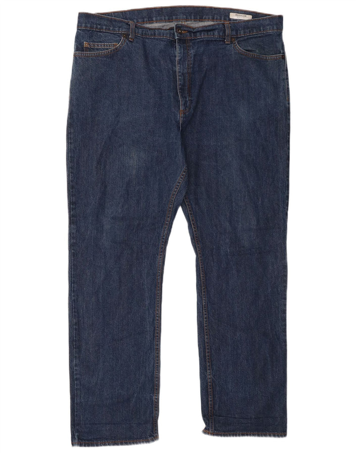 Marks & Spencer Herre Regular Straight Jeans W42 L31 Blå Bomuld