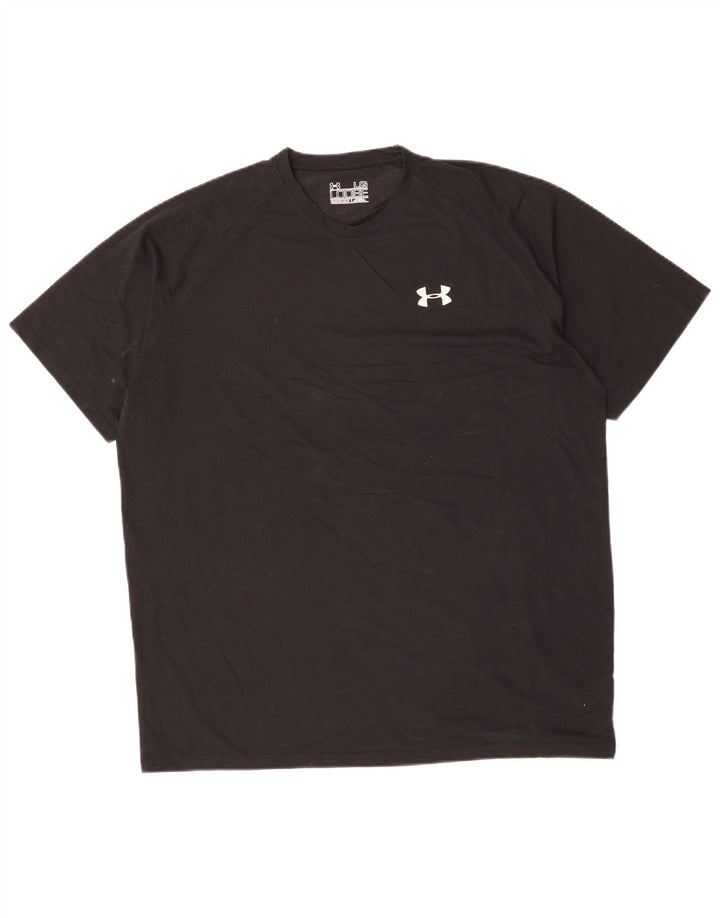 UNDER ARMOUR Herre Heat Gear T-Shirt Top Stor Sort Polyester