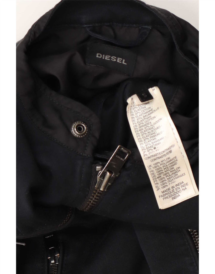 Diesel Herre Biker Jacket UK 36 Small Navy Blue Cotton