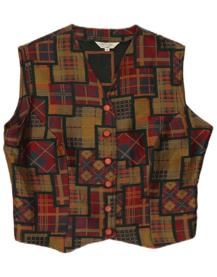 Vintage damevest vest UK 14 Medium flerfarvet patchwork