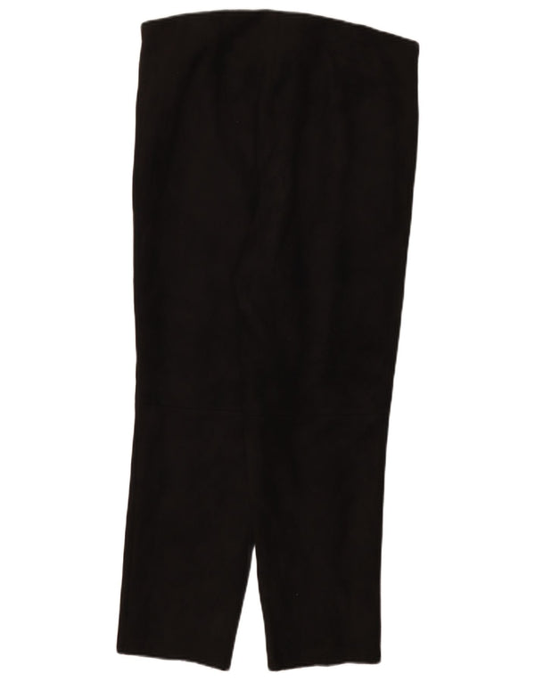 Zara Dame Slim Cropped Trousers 2XL W34 L26 Sort Polyester