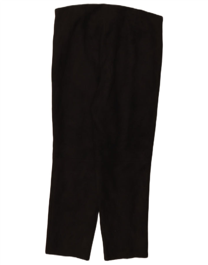 Zara Dame Slim Cropped Trousers 2XL W34 L26 Sort Polyester