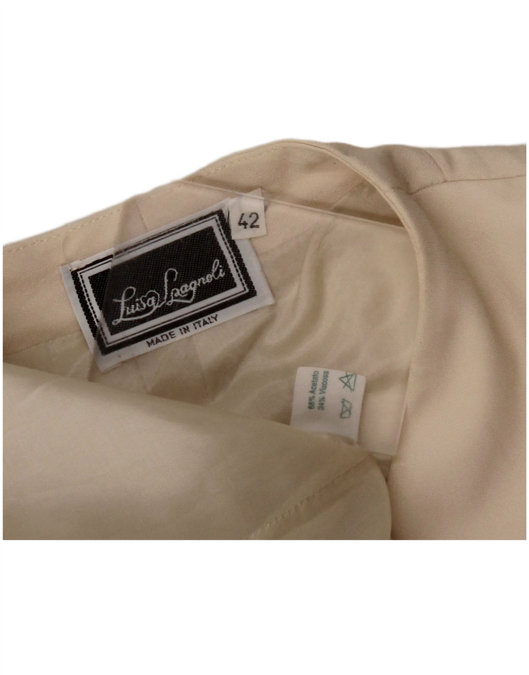 LUISA SPAGNOLI Dame 3-knaps blazerjakke IT 42 Medium Beige Acetat