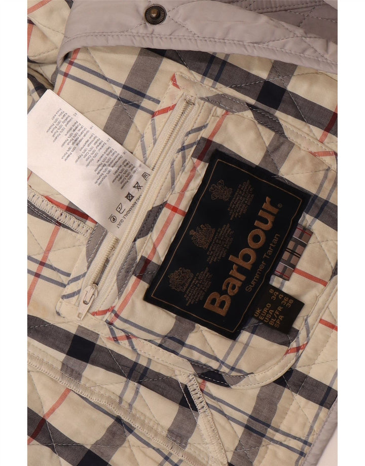Barbour Quiltet jakke til kvinder UK 8 Small Grey Colourblock Polyester
