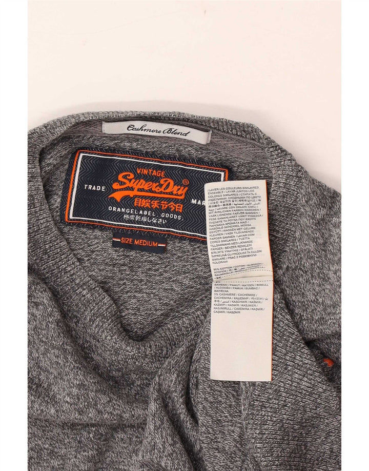Superdry Herre Boat Neck Jumper Sweater Medium Grey Bomuld