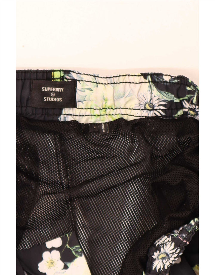 Superdry Grafiske svømmeshorts til mænd, store marineblå blomsterpolyester