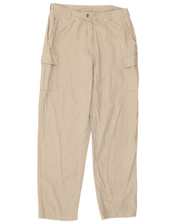 Woolrich Womens High Waist Cargo Trousers US 12 Large W30 L31 Beige