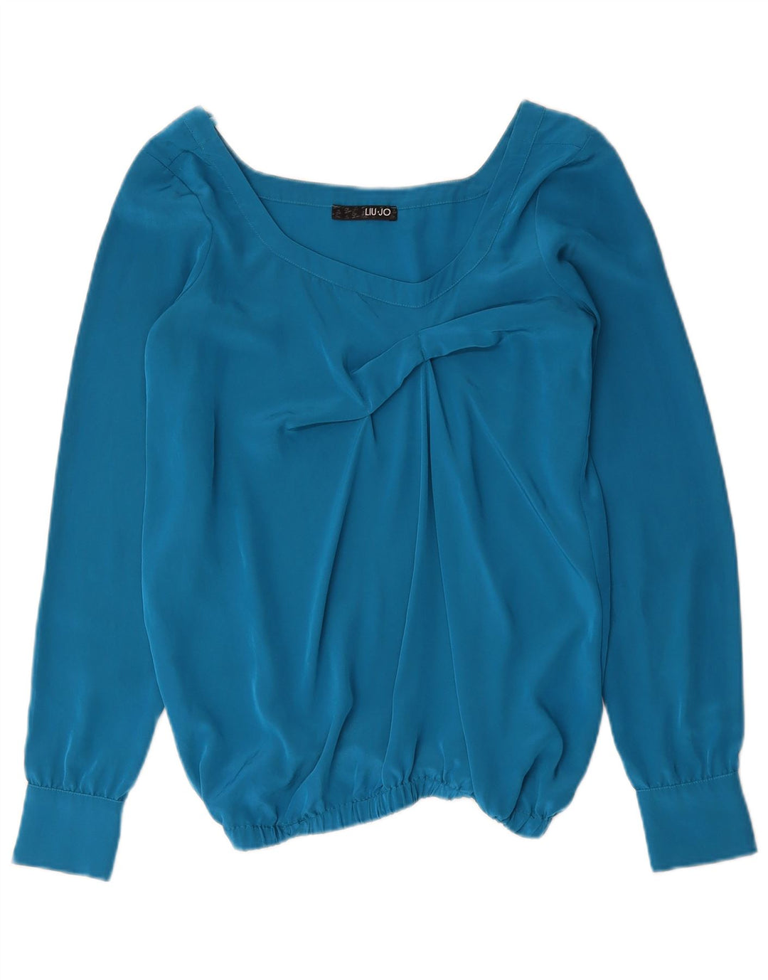 Liu Jo Langærmet Bluse Top IT 42 Medium Blue Polyester