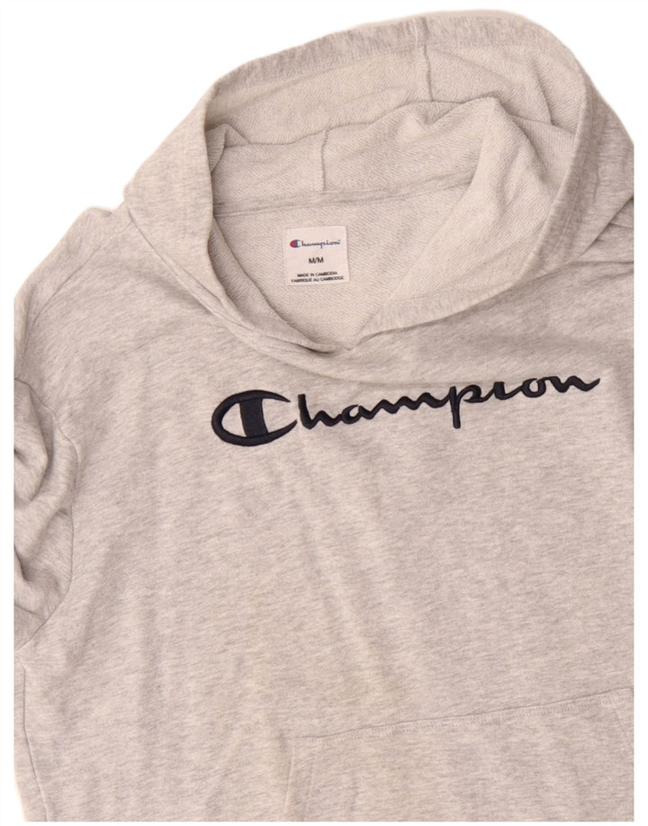 CHAMPION Grafisk hættetrøje til kvinder UK 14 Medium Grey Flecked Bomuld