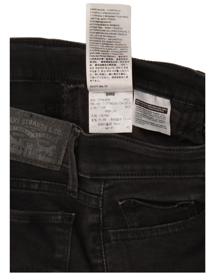 Levi's Dame 710 Super Skinny Jeans W29 L34 Sort Bomuld