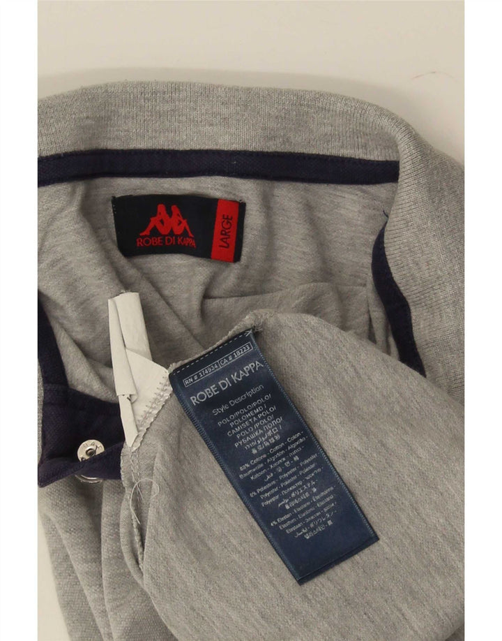 Kappa herre polo shirt, stor grå farveblok bomuld