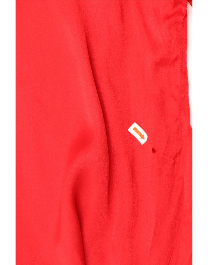 VINTAGE Womens Shirt Blouse UK 18 XL Red Acetate