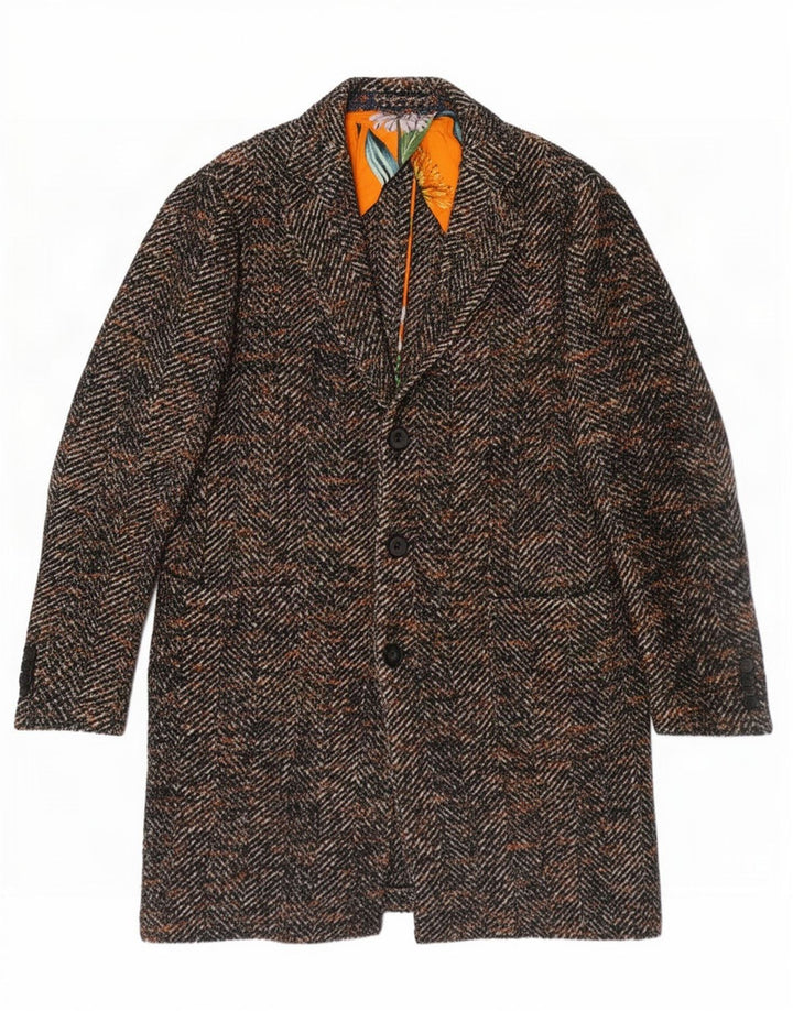 Etro Herre Overfrakke IT 52 XL Brun Sildebensuld Classic