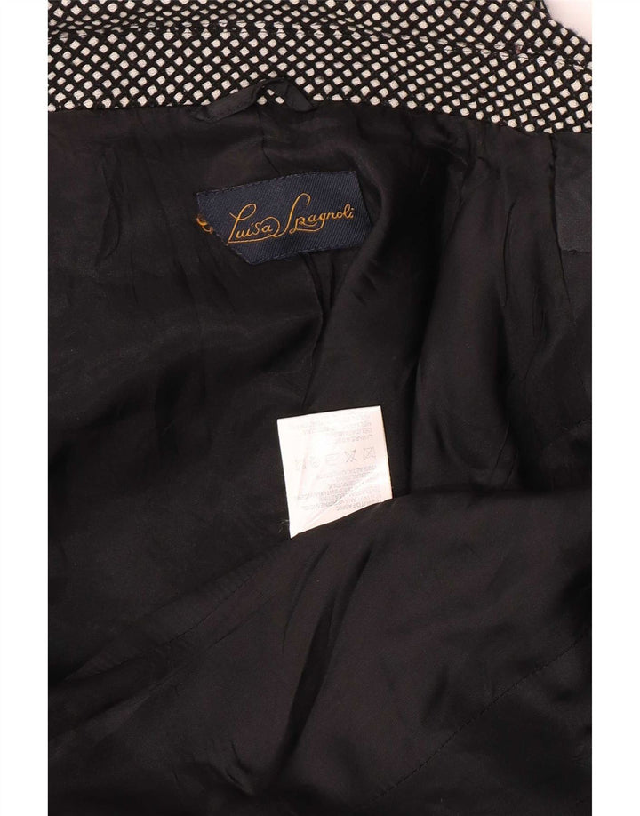 Luisa Spagnoli Dame 3-knaps blazerjakke UK 10 Small Black Flecked Wool