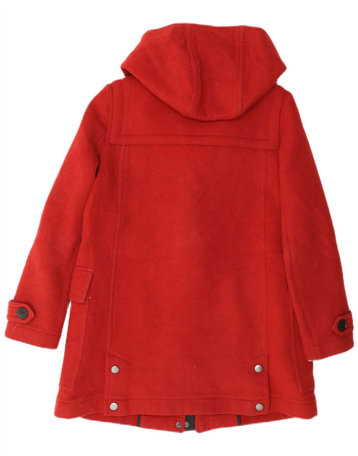 Burberry Dame Hooded Duffel Coat UK 8 Lille rød uld