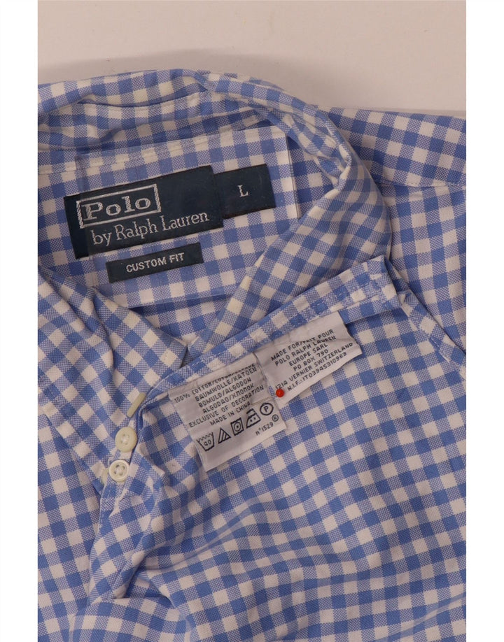 Polo Ralph Lauren Herre Custom Fit skjorte Stor blå Gingham bomuld