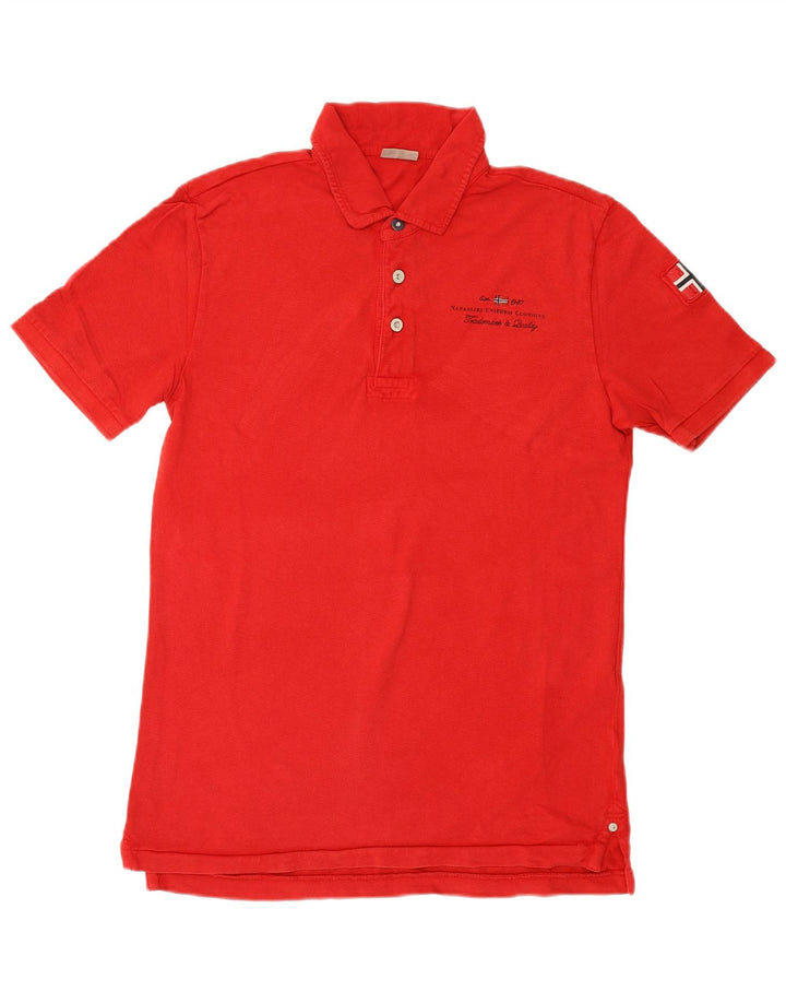 NAPAPIJRI Mens Polo Shirt Medium Red Cotton