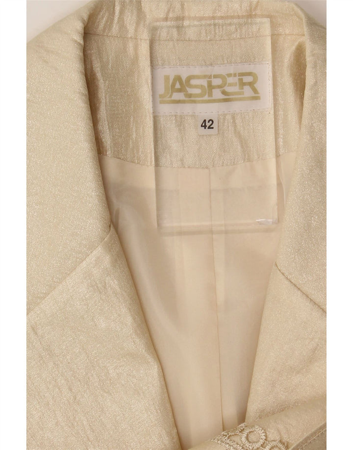 Vintage damejakke med 3/4 ærmer og 2 knaps blazer IT 42 Medium Beige