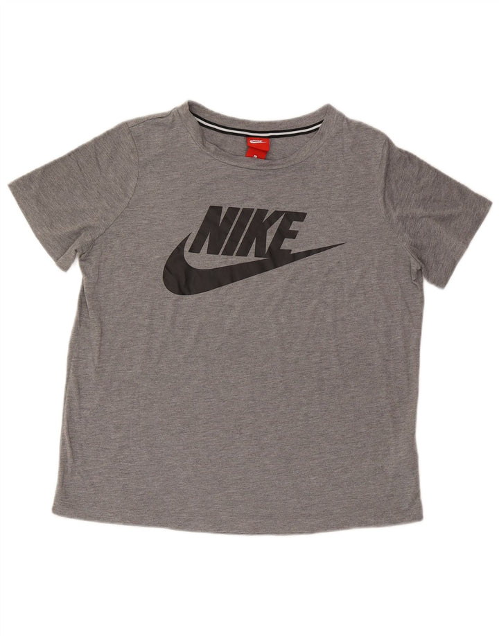 Nike Grafisk T-Shirt Top UK 16 Stor Grå Polyester