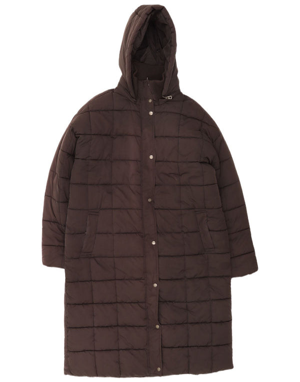 Fat Face Dame Hætte Polstret Frakke UK 18 XL Sort Polyester