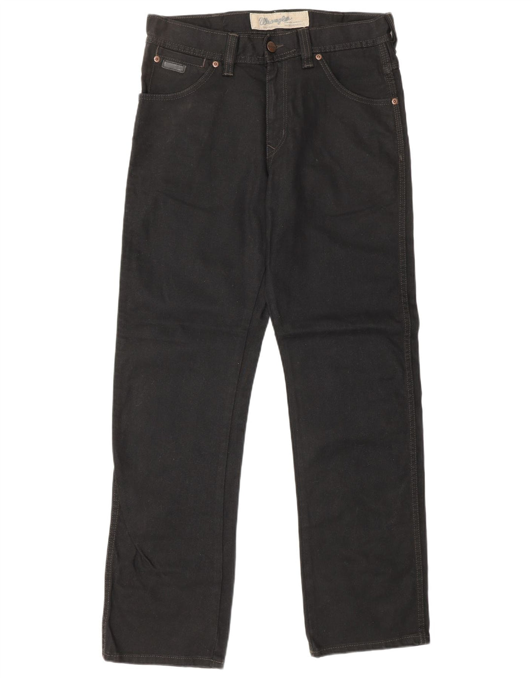 WRANGLER Herre Wesley Straight Jeans W30 L32 Sort Bomuld