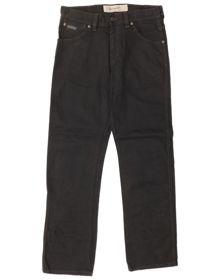 WRANGLER Herre Wesley Straight Jeans W30 L32 Sort Bomuld