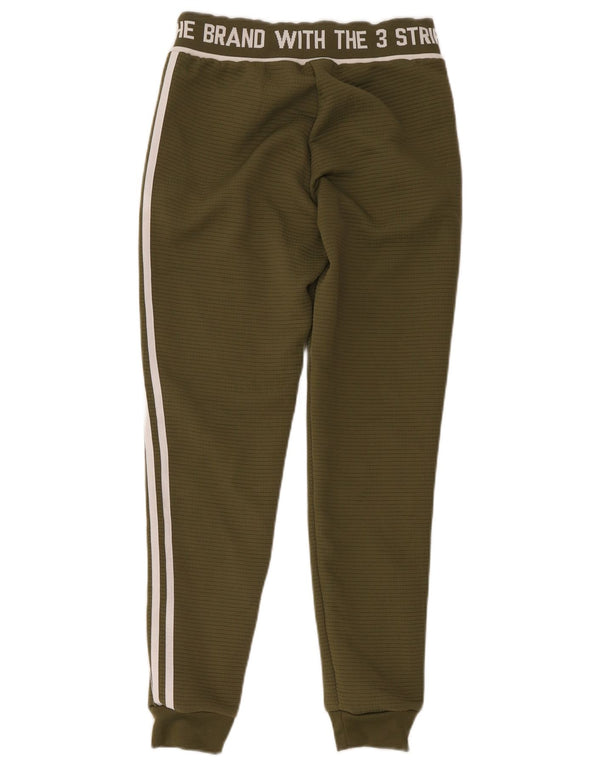 Adidas Womens Three Stripes Tracksuit Bukser Joggers UK 8 Small Khaki