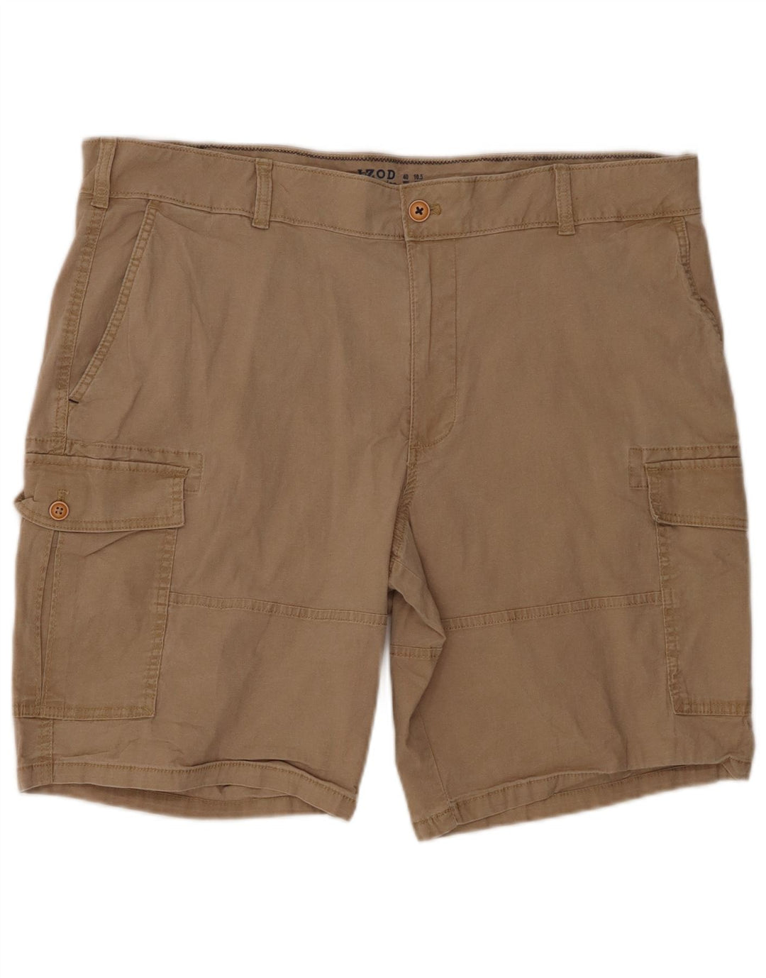 IZOD Herre Salt Water Cargo Shorts W40 XL Beige Bomuld