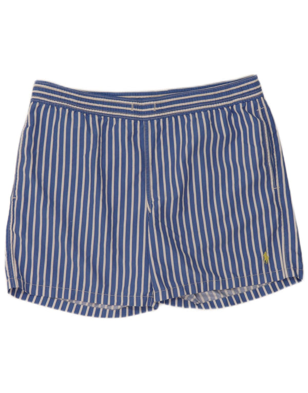 Polo Ralph Lauren Mens Swimming Shorts Medium  Blue Striped Polyester