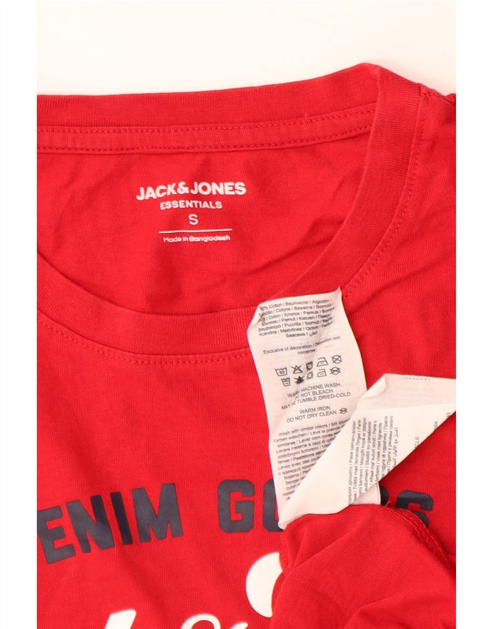 JACK & JONES Herre grafisk T-shirt Top Lille rød bomuld