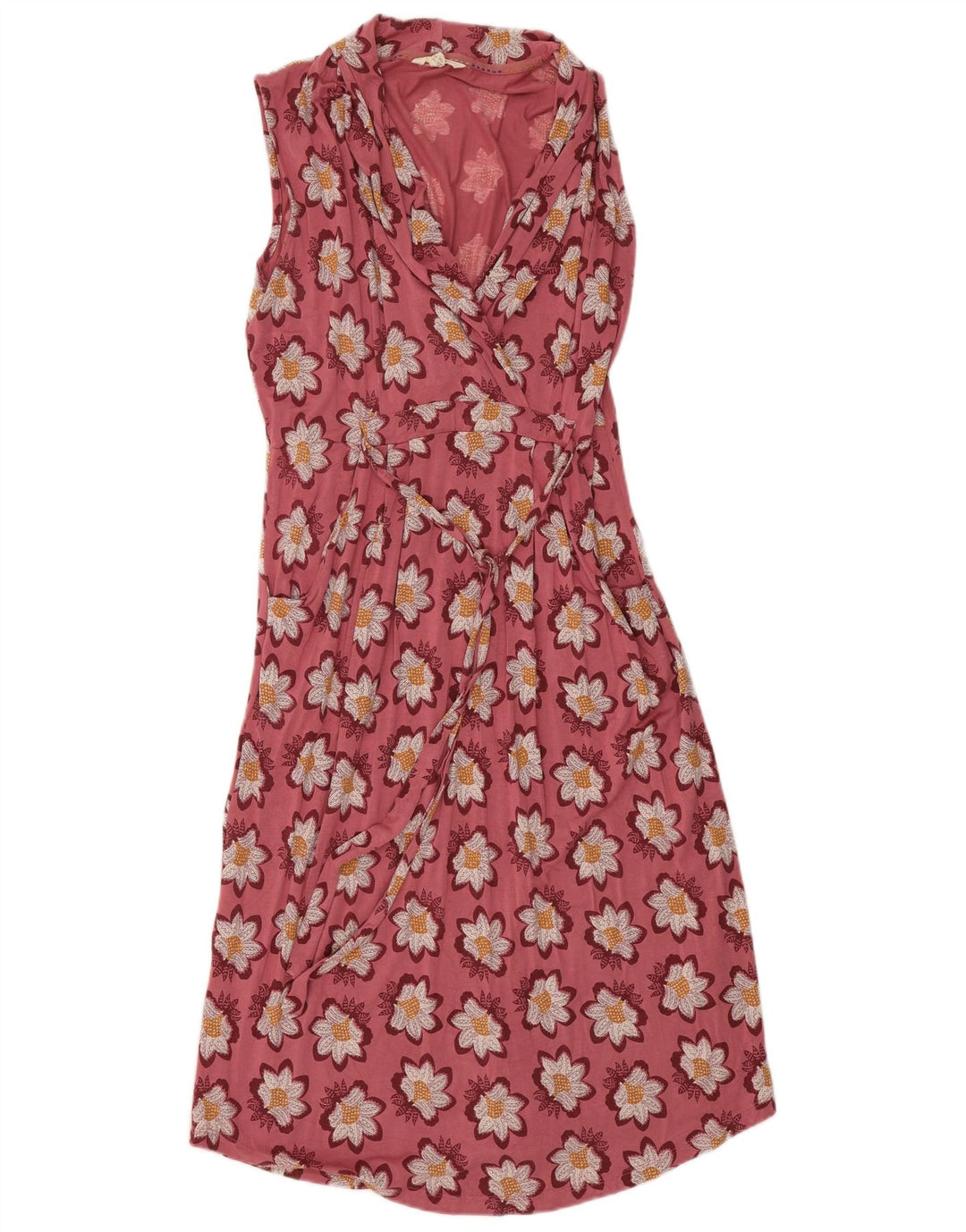 White Stuff Womens Ærmeløs Basic Dress UK 14 Medium Pink Floral Viscose