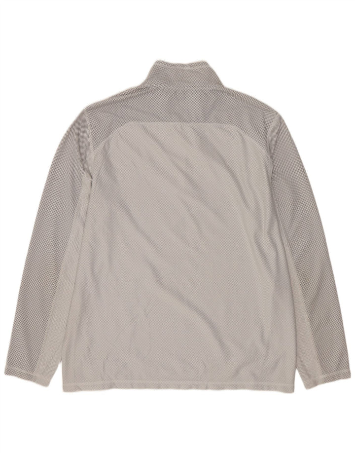 CALVIN KLEIN Herre Zip Neck Pullover Træningsdragt Top Medium Grey Spotted