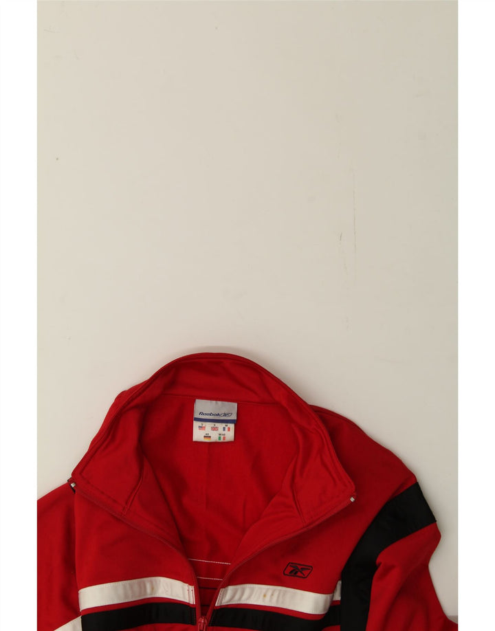 REEBOK Mens Tracksuit Top Jacket Small Red Colourblock Polyester Vintage Reebok and Second-Hand Reebok from Messina Hembry 