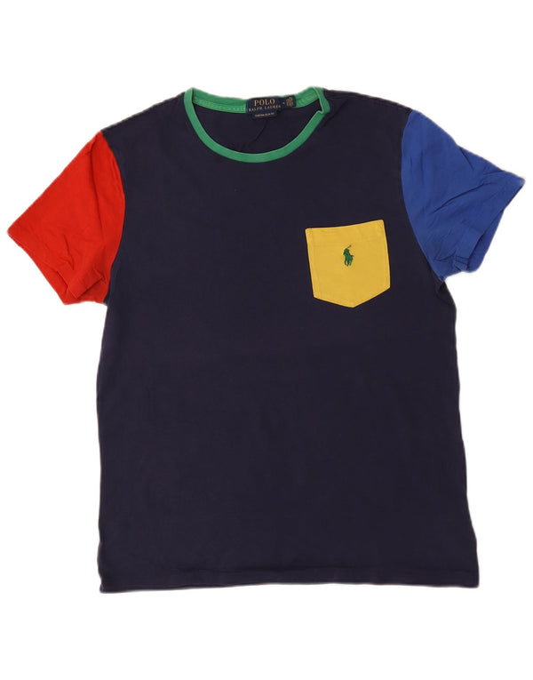Polo Ralph Lauren Herre T-shirt Top Medium Navy Blue Colourblock