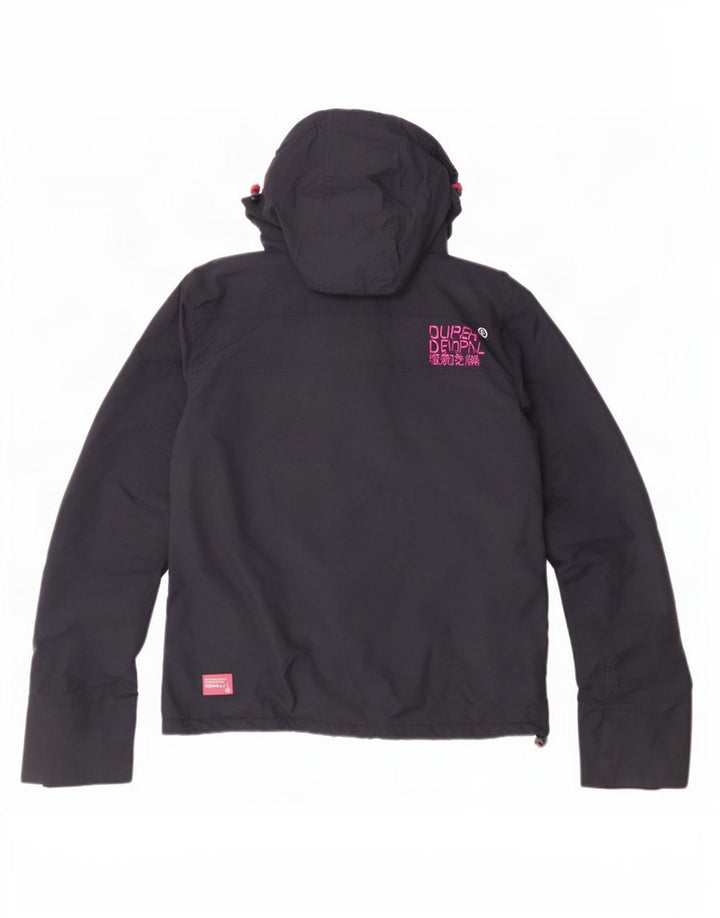 Superdry Windcheater Windbreaker Jacket til kvinder UK 12 Medium Navy Blue