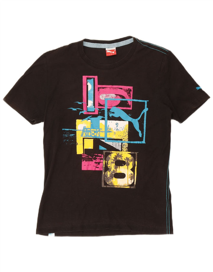 Puma Herre grafisk T-shirt top lille sort bomuld