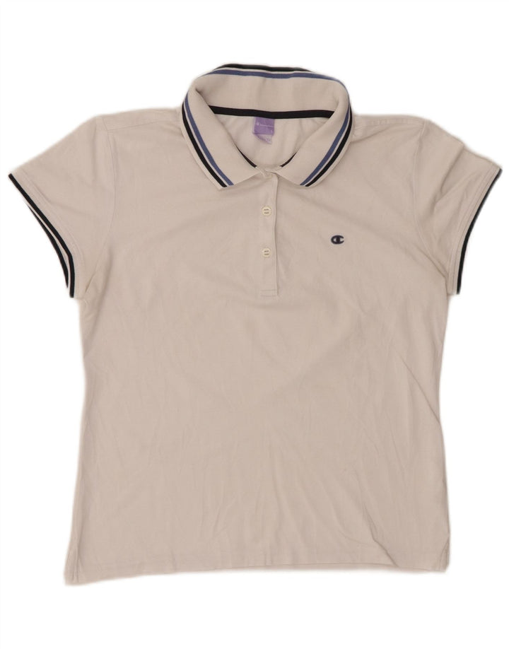 Champion Womens Heritage Fit Polo Shirt UK 14 Large White