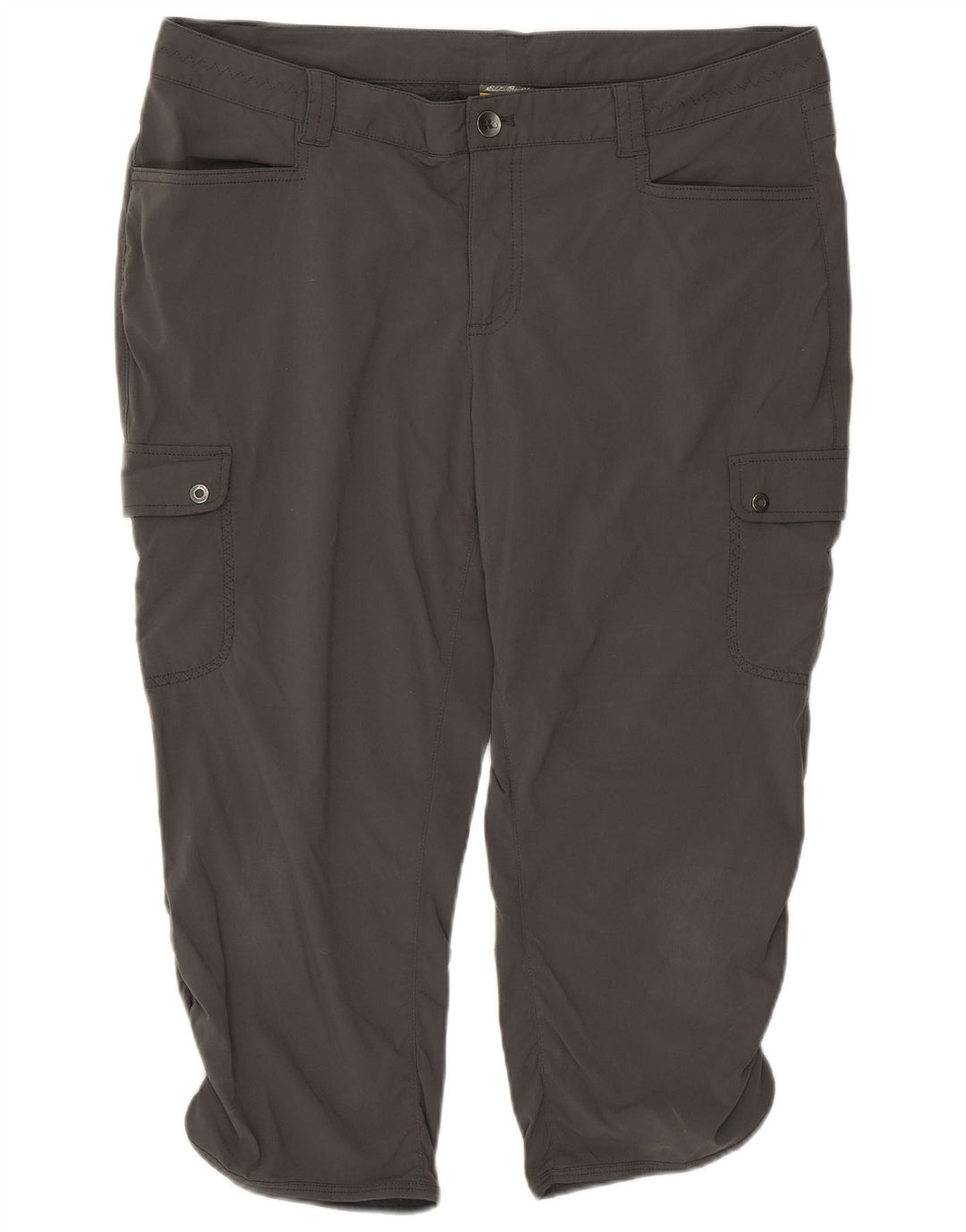 Eddie Bauer Dame Cargo Capri Bukser US 14 XL W36 L20 Grå Nylon